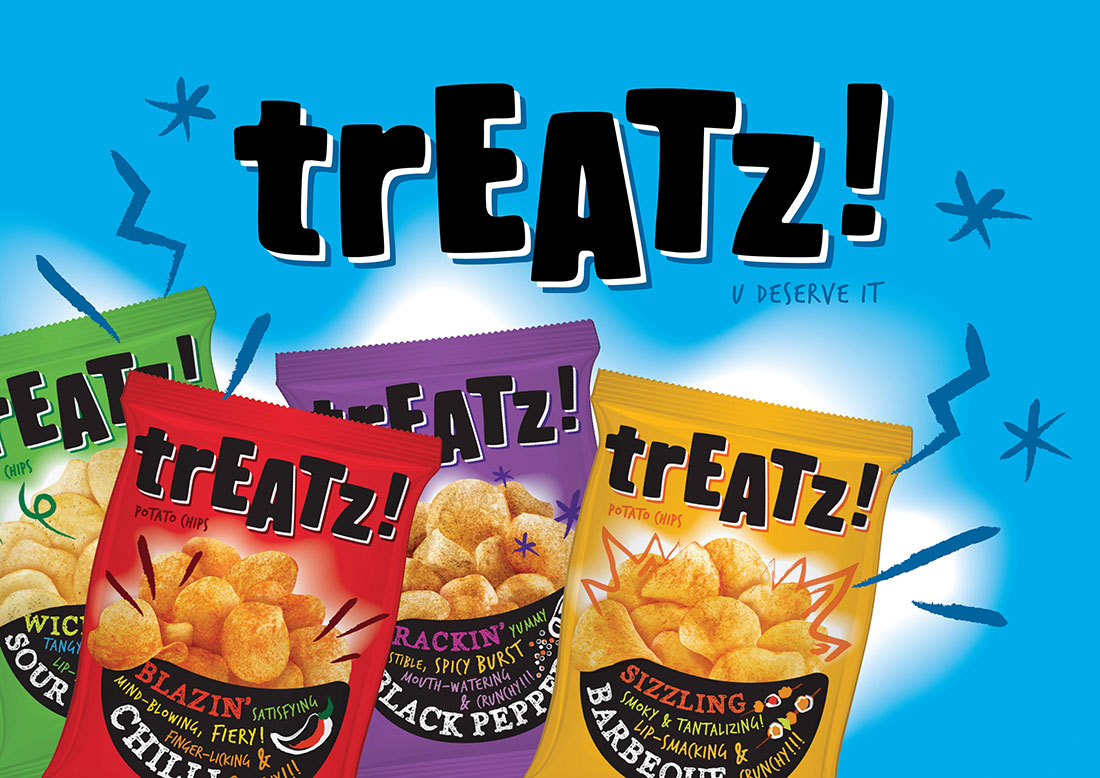 Treatz Potato Chips Packaging - Singapore